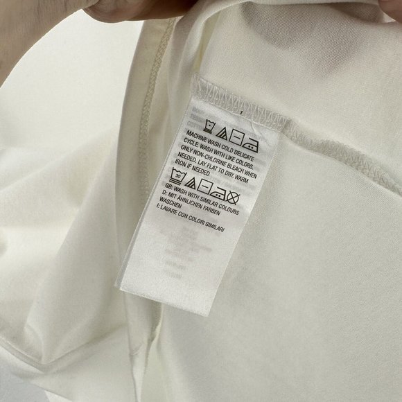 Candace Cameron‎ Bure Cotton Spandex Top Women's XS WHITE Poof Elastic Sleeve - Picture 4 of 6